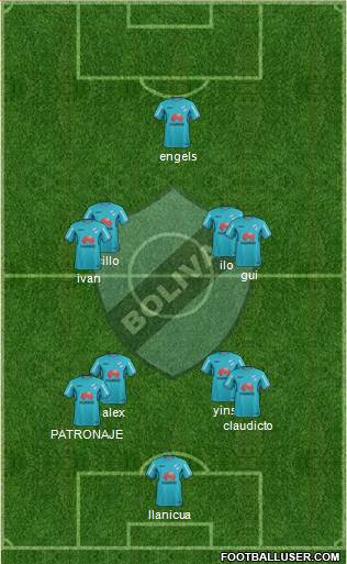 C Bolívar 4-1-2-3 football formation