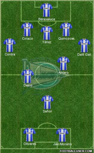 D. Alavés S.A.D. 5-3-2 football formation