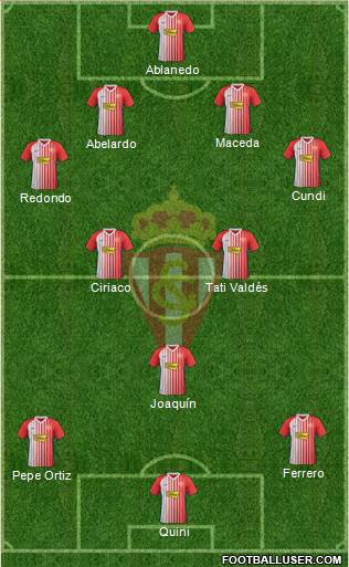 Real Sporting S.A.D. 4-2-1-3 football formation