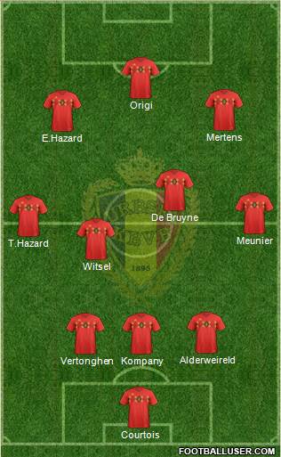 Belgium 3-4-2-1 football formation