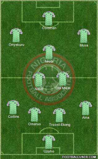 Nigeria 4-2-1-3 football formation