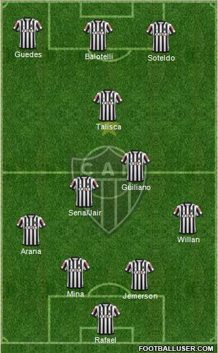 C Atlético Mineiro 4-1-2-3 football formation