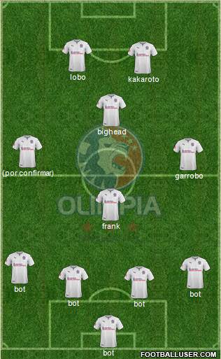 CD Olimpia 4-1-3-2 football formation