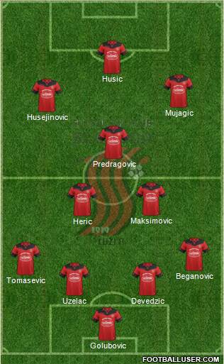 FK Sloboda Tuzla 3-5-2 football formation