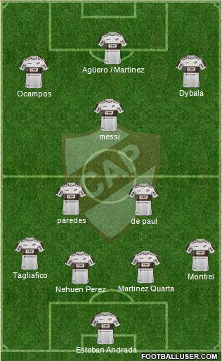 Platense 4-2-3-1 football formation
