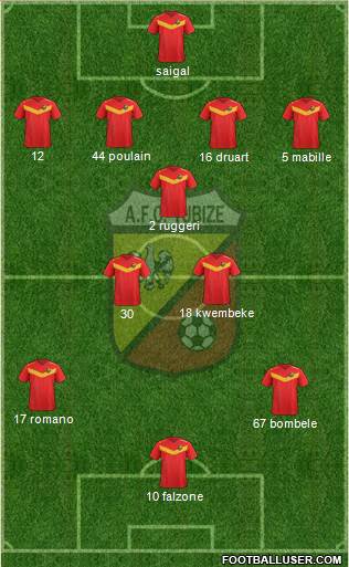AFC Tubize 4-3-3 football formation