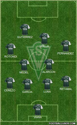 CD Santiago Wanderers S.A.D.P. 4-5-1 football formation