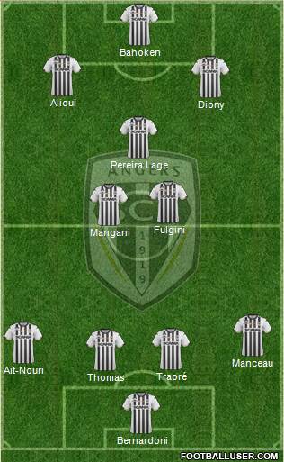 Angers SCO 4-2-1-3 football formation