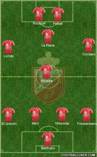 RAEC Mons 4-2-1-3 football formation