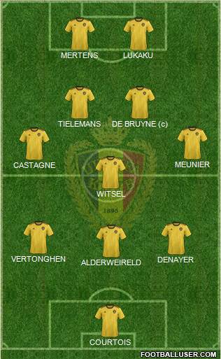 Belgium 3-5-2 football formation