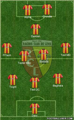 Racing Club de Lens 3-4-1-2 football formation