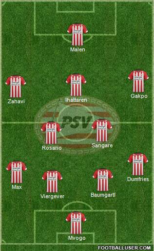PSV 3-4-2-1 football formation