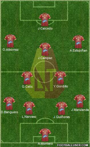 CC Deportes Tolima 4-2-3-1 football formation