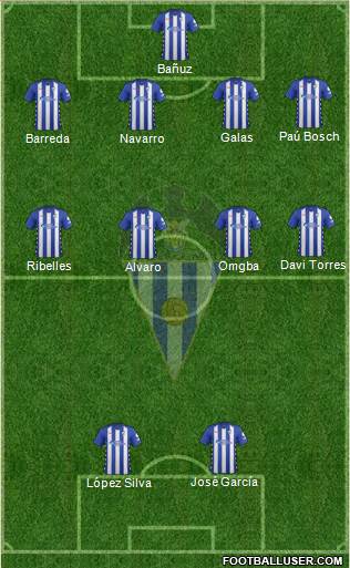 C.D. Alcoyano 4-4-2 football formation