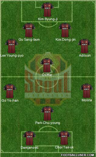 FC Seoul 4-3-1-2 football formation