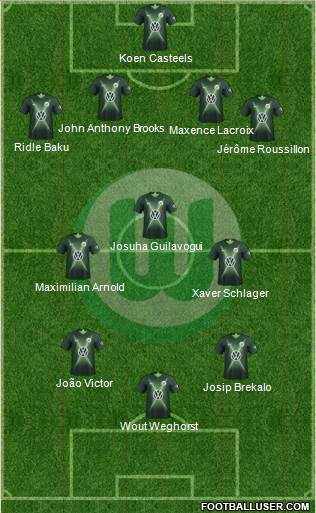 VfL Wolfsburg 4-2-2-2 football formation