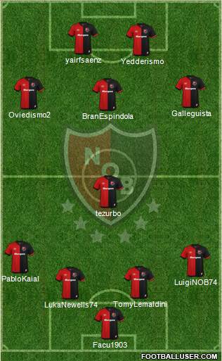Newell's Old Boys 4-1-3-2 football formation