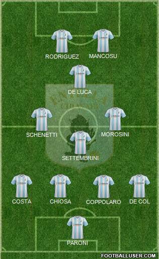 Virtus Entella 4-3-1-2 football formation