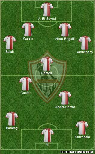 Zamalek Sporting Club 4-3-3 football formation