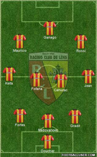 Racing Club de Lens 3-4-3 football formation