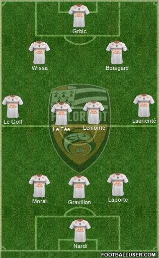 FC Lorient Bretagne Sud 3-4-3 football formation