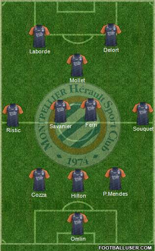 Montpellier Hérault Sport Club 3-4-1-2 football formation
