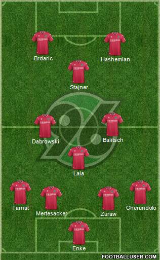 Hannover 96 4-3-1-2 football formation
