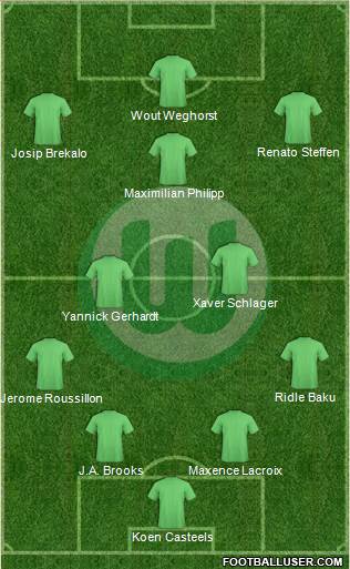 VfL Wolfsburg 4-2-3-1 football formation