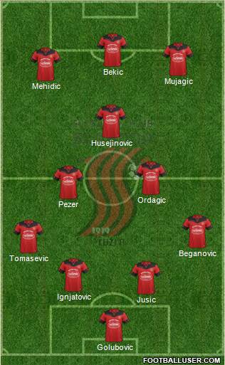 FK Sloboda Tuzla 4-2-3-1 football formation
