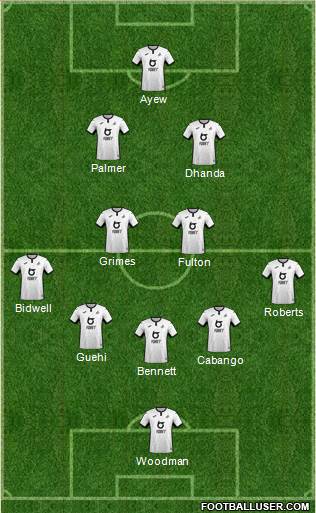 Swansea City 5-4-1 football formation