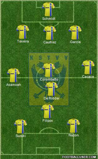K Sint-Truidense VV 3-4-3 football formation