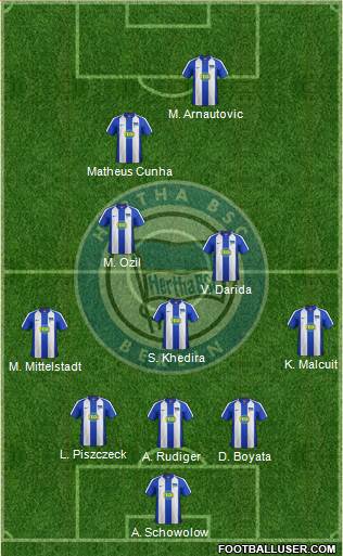 Hertha BSC Berlin 3-4-1-2 football formation