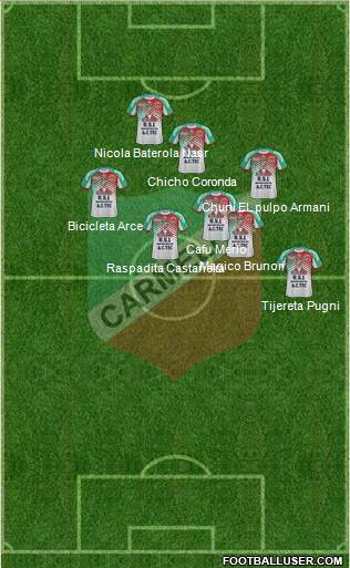 AD Carmelita 4-2-1-3 football formation