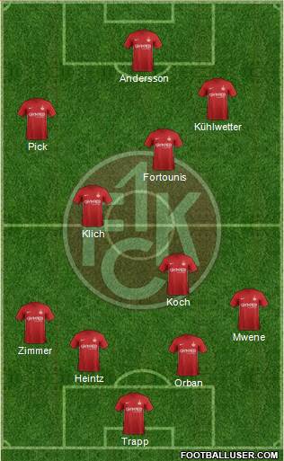 1.FC Kaiserslautern 3-4-1-2 football formation