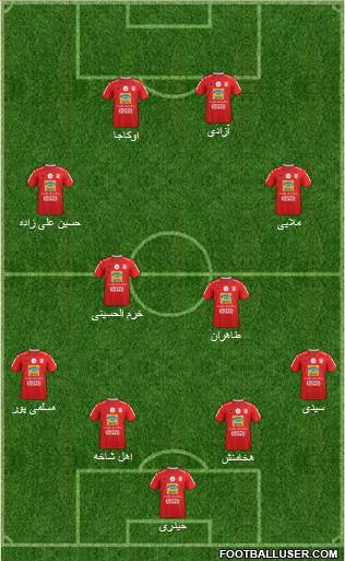 Teraktor-Sazi Tabriz 4-4-2 football formation