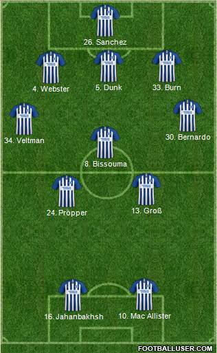 Brighton and Hove Albion football formation