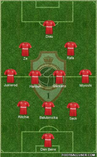 R Antwerp FC 5-3-2 football formation