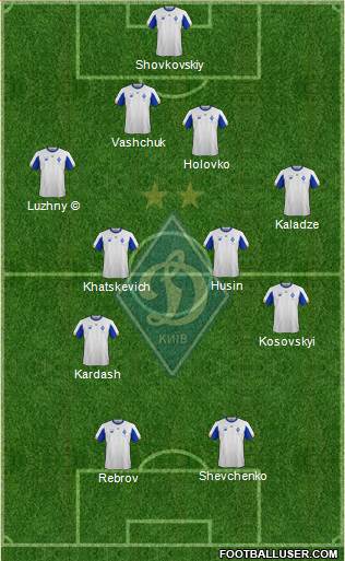 Dinamo Kiev 4-3-1-2 football formation