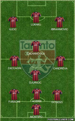 Taranto 3-4-3 football formation