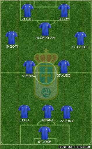 Real Oviedo S.A.D. 3-5-2 football formation