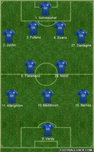 Leicester City 4-2-3-1 football formation