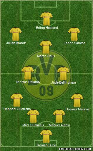 Borussia Dortmund 4-2-3-1 football formation