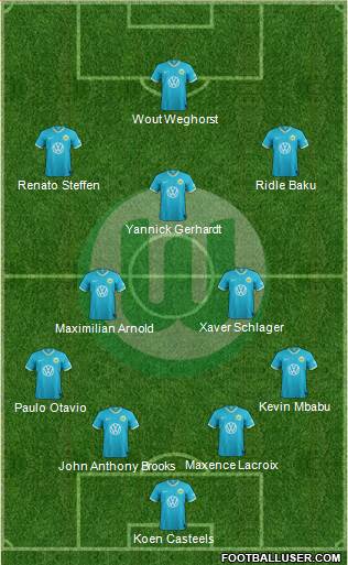 VfL Wolfsburg 4-2-3-1 football formation