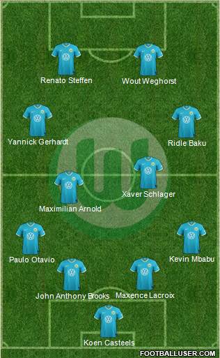 VfL Wolfsburg 4-4-2 football formation