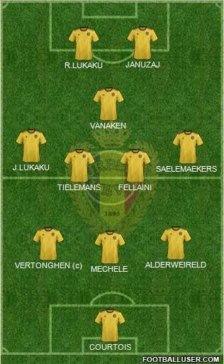 Belgium 3-4-1-2 football formation