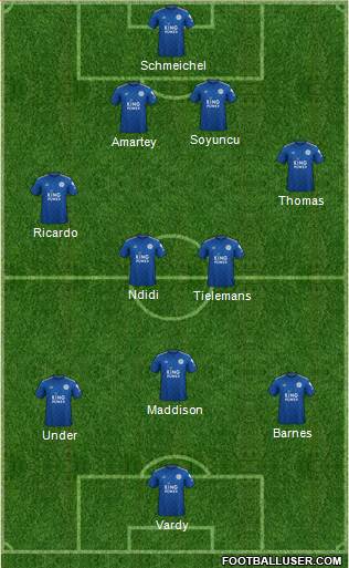 Leicester City 4-2-3-1 football formation