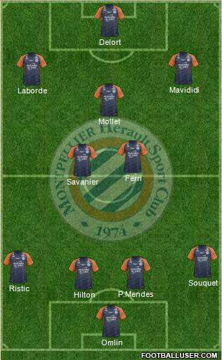 Montpellier Hérault Sport Club 4-2-1-3 football formation