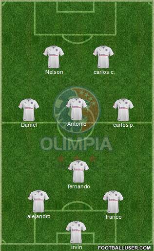 CD Olimpia 3-4-1-2 football formation