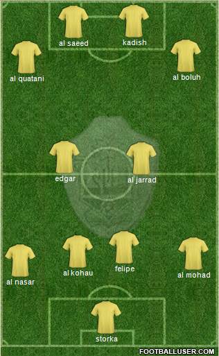 Al-Ta'ee 4-2-4 football formation