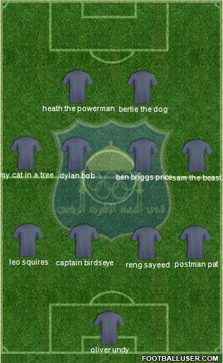 Najaf Sports Club 4-4-2 football formation